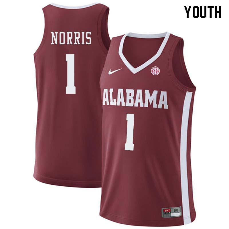 Youth #24 Donta Hall Alabama Crimson Tide College Basketball Jerseys Sale-Crimson